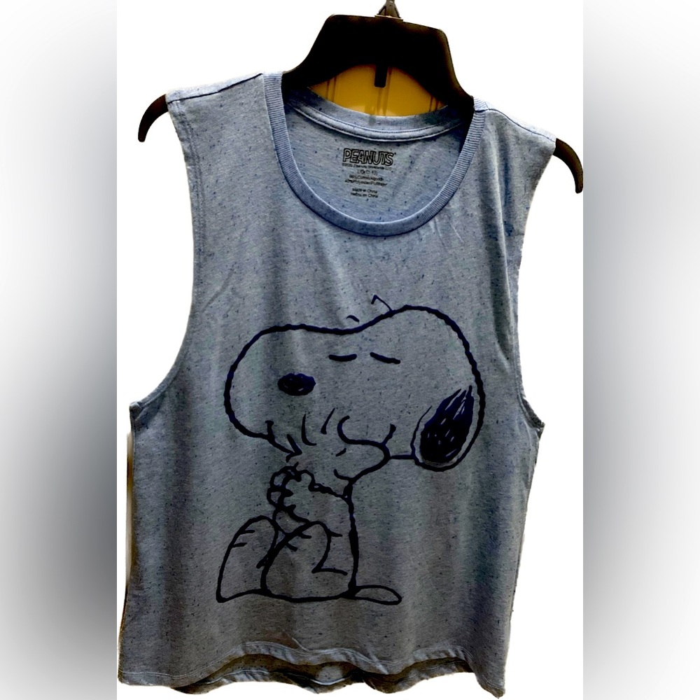 Snoopy, Woodstock & PEANUTS Gang Sleeveless T-shirt, Muscle Tee size L